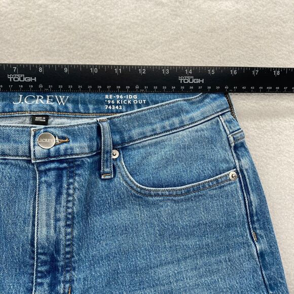 J.Crew High Rise Cropped Kick Out Jeans 1996 Semi Stretch Women's 29 Blue Denim - Picture 9 of 15